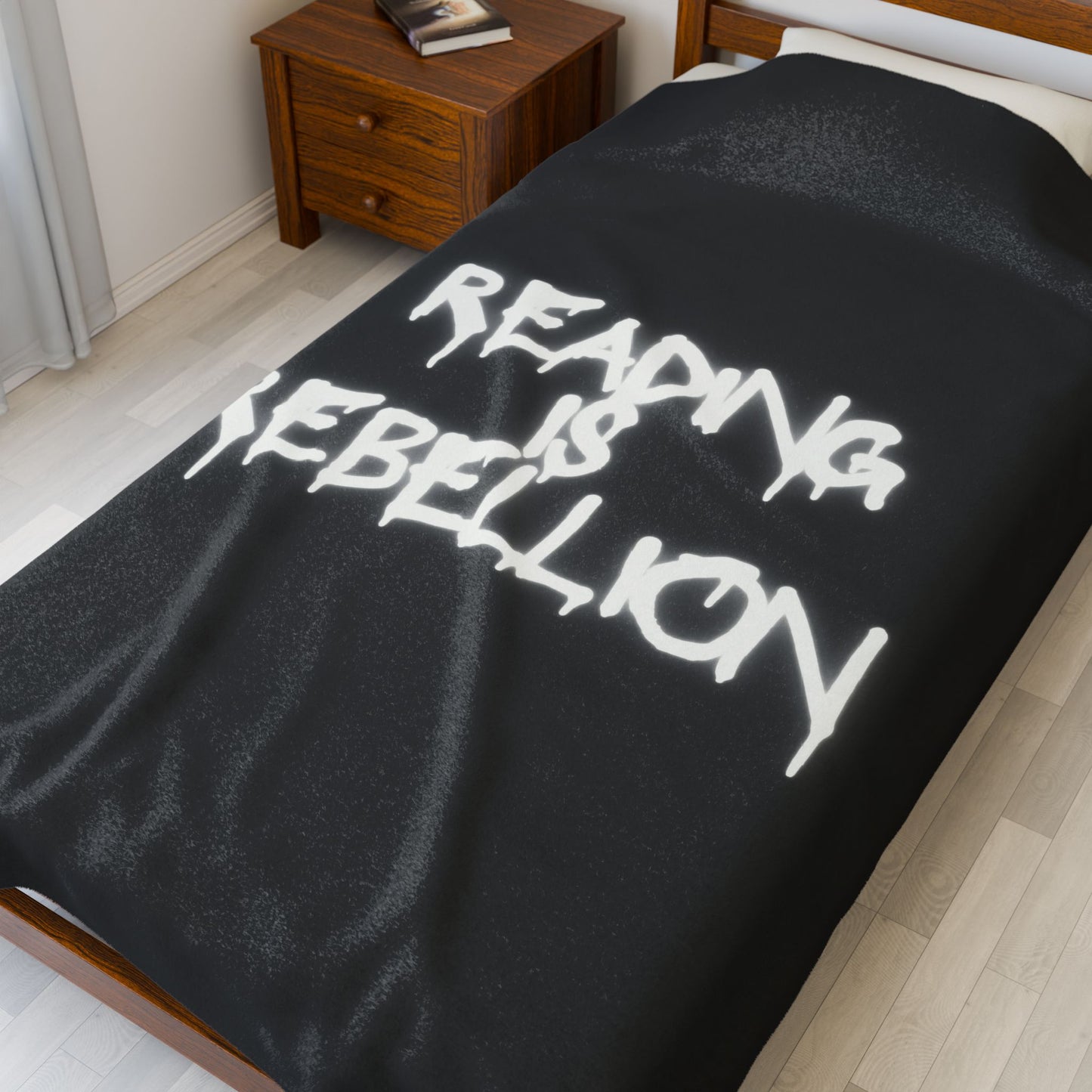 Reading Is Rebellion Velveteen Plush Throw Blanket