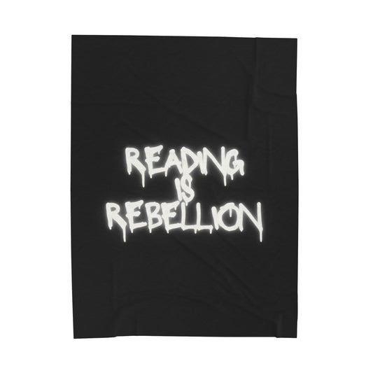 Reading Is Rebellion Velveteen Plush Throw Blanket